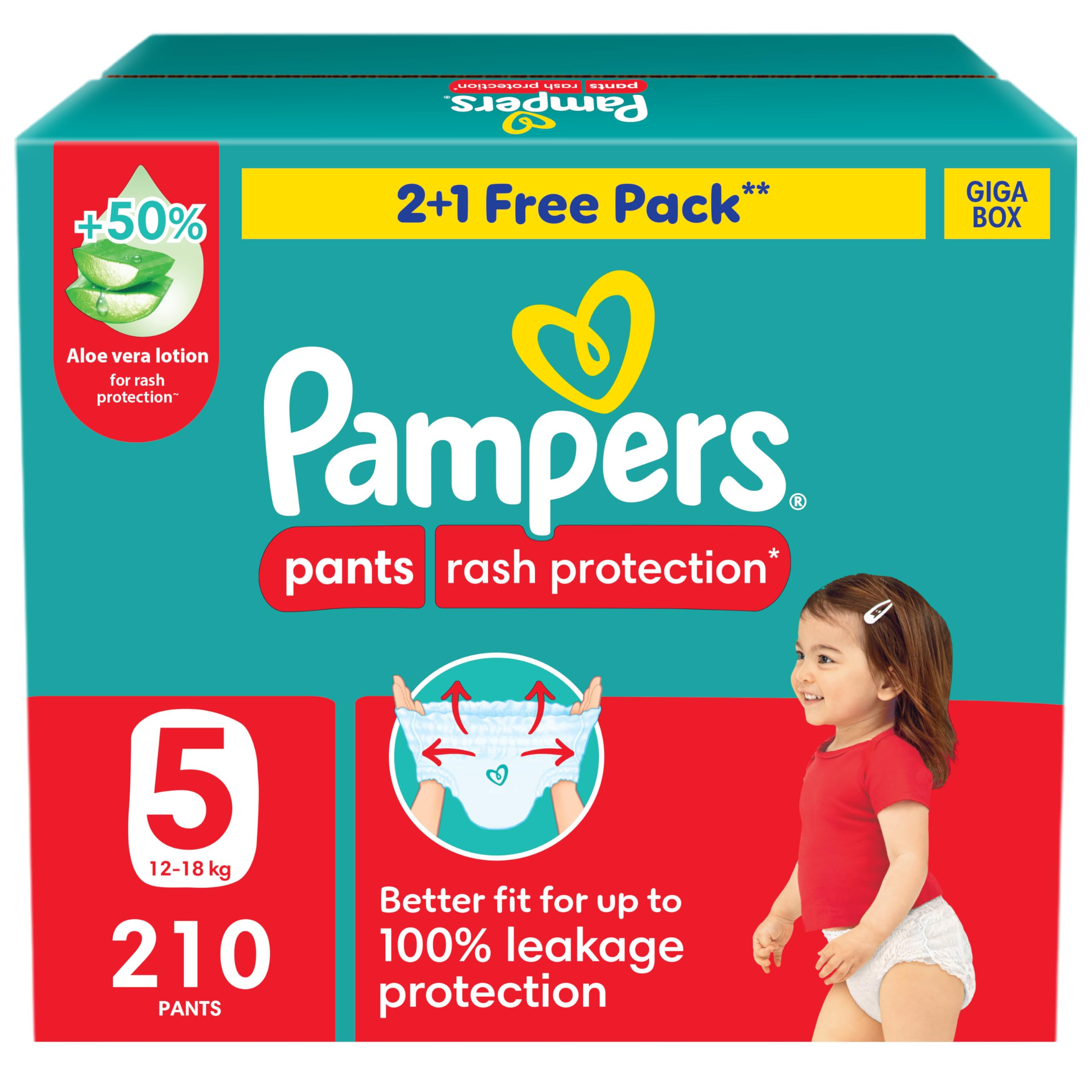 Pampers Diapers 2+1 Free Pack for rash protection, available for purchase with diapers online UAE
